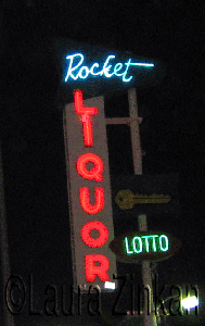 rocket liquor vintage neon