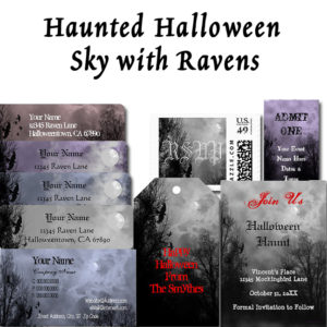 Haunted Halloween Sky with Ravens by AngelCityArt on Zazzle